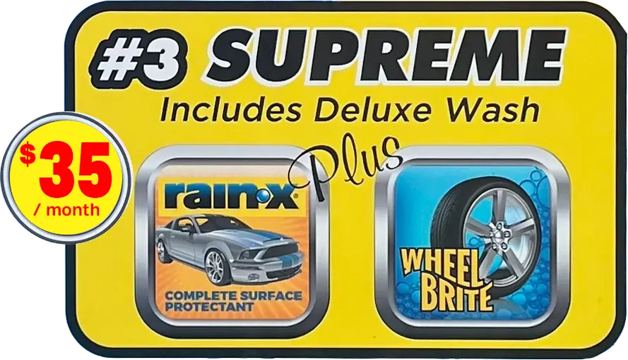 The #3 Supreme sign in our wash lane